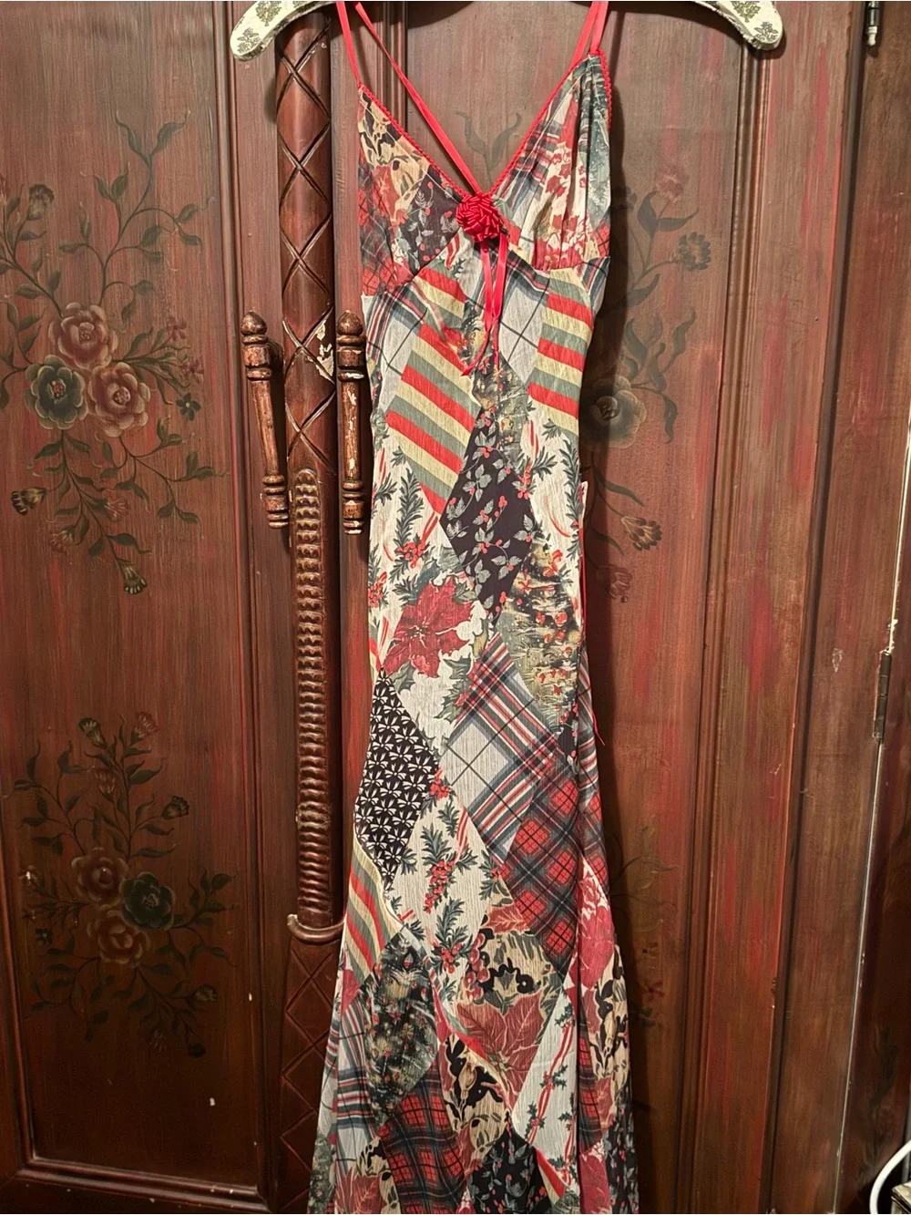 Free People ‘Tis The Season Patchwork Backless Maxi Dress - Picture 5 of 7